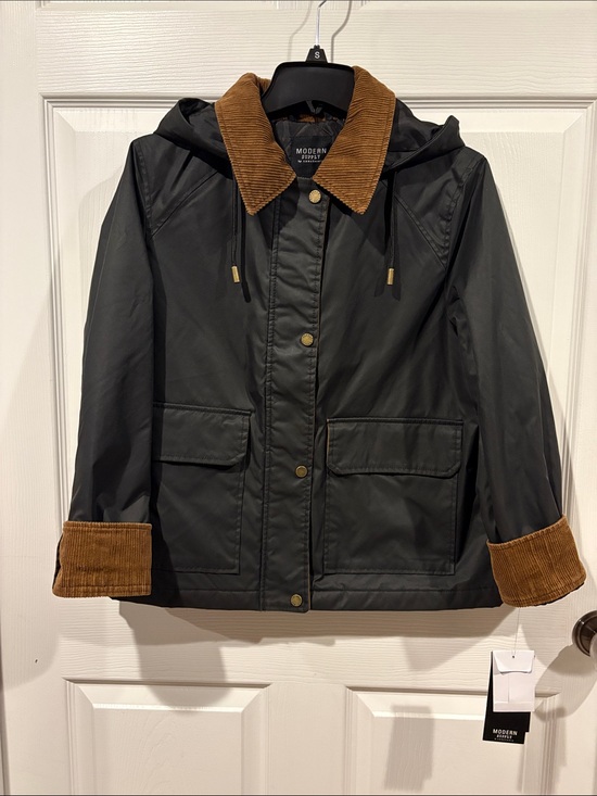 Sanctuary Jackets & Blazers - Sanctuary Black Utility Jacket with Brown Corduroy Trimmed Collar